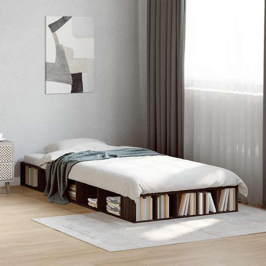 Bed Frame without Mattress Brown Oak 90x190 cm Single