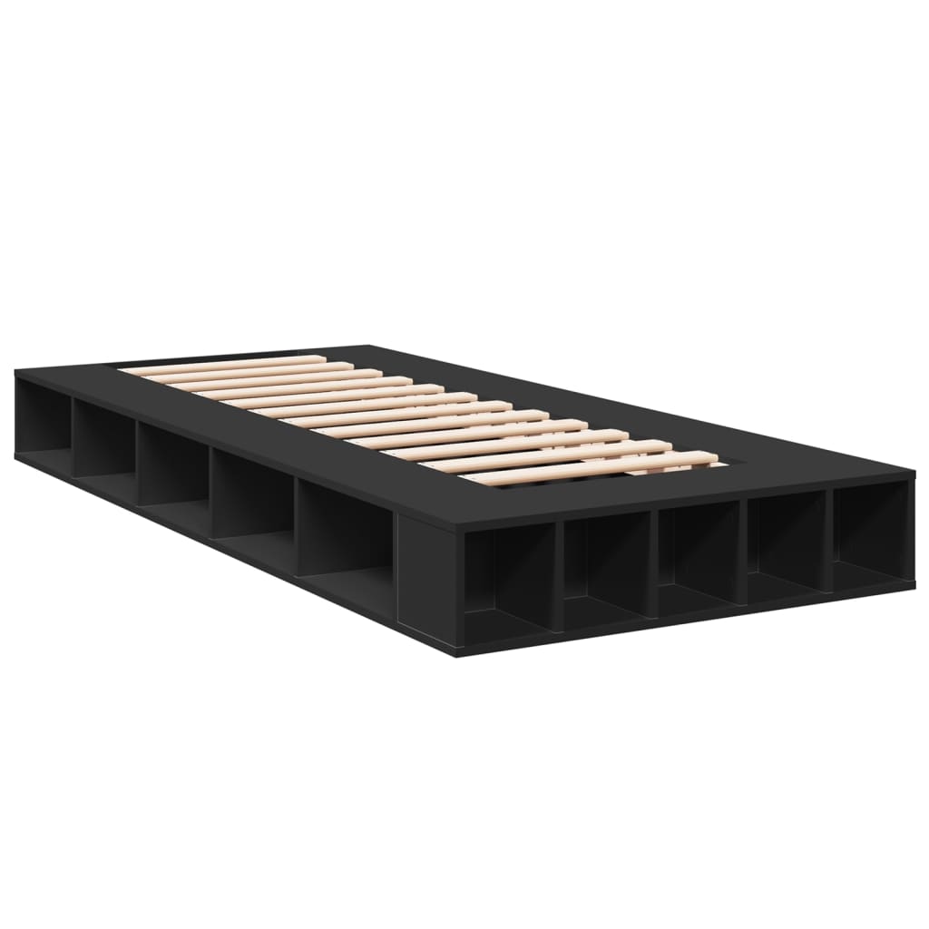 Bed Frame without Mattress Black 75x190 cm Small Single