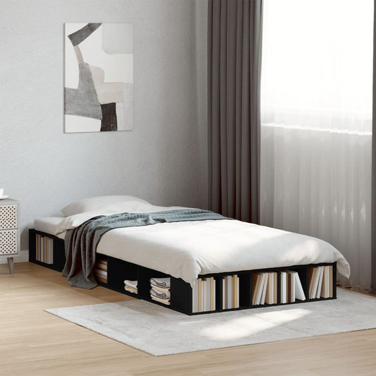 Bed Frame without Mattress Black 75x190 cm Small Single