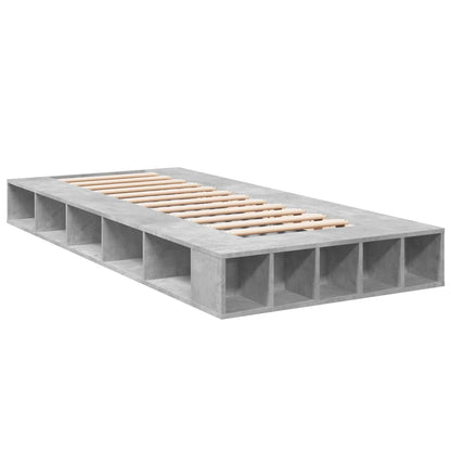 Bed Frame without Mattress Concrete Grey 75x190 cm Small Single