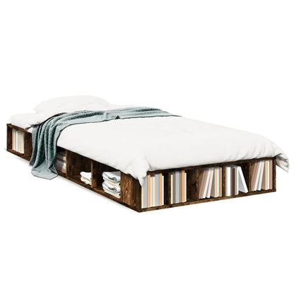 Bed Frame without Mattress Smoked Oak 75x190 cm Small Single