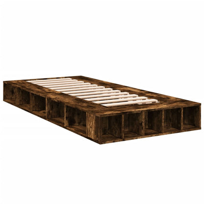 Bed Frame without Mattress Smoked Oak 75x190 cm Small Single
