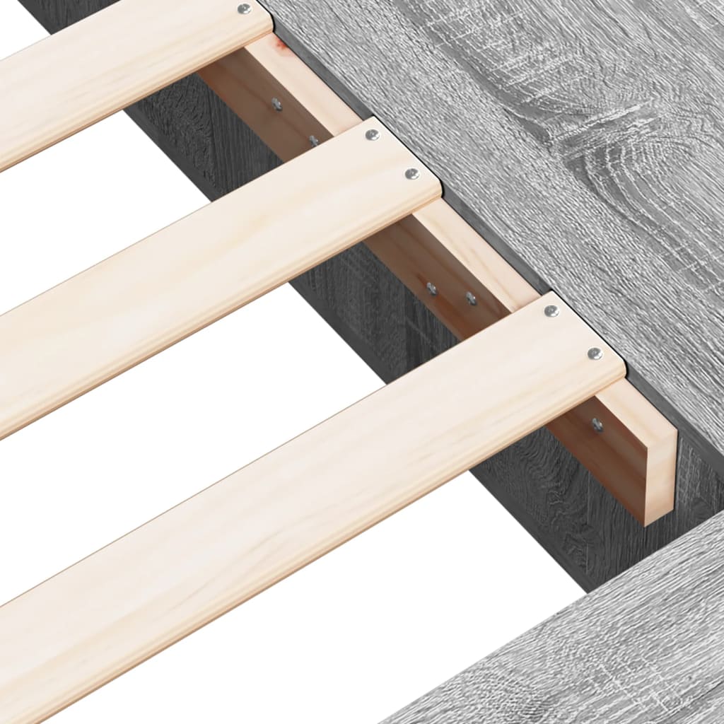 Bed Frame without Mattress Grey Sonoma 75x190 cm Small Single