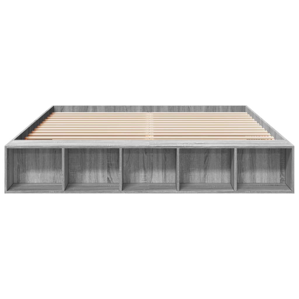 Bed Frame without Mattress Grey Sonoma 200x200 cm