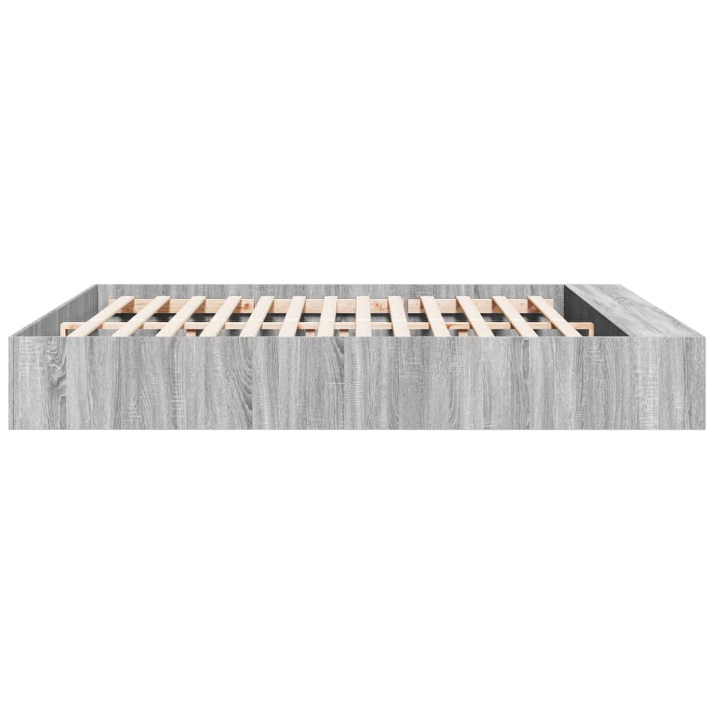 Bed Frame without Mattress Grey Sonoma 200x200 cm