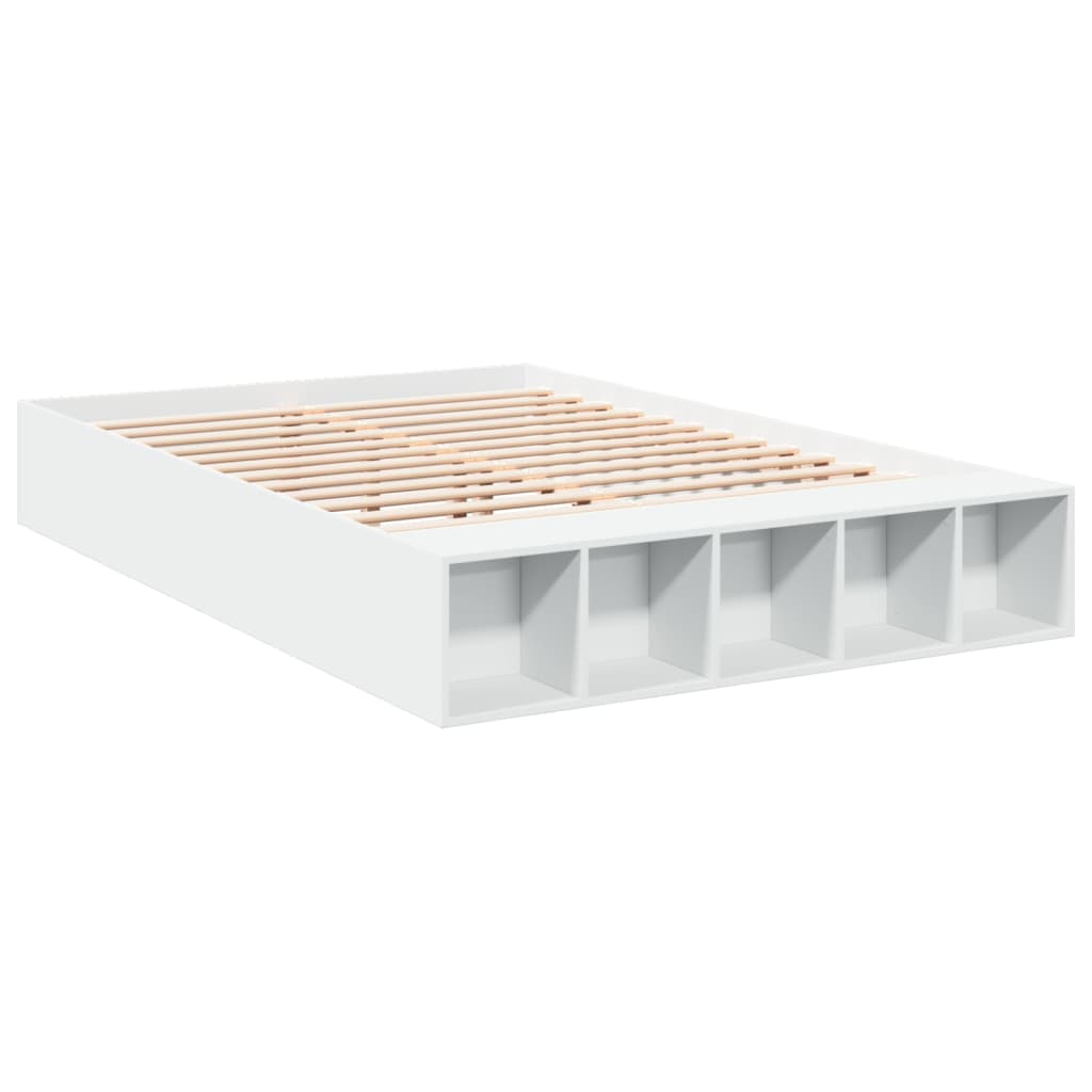 Bed Frame without Mattress White 150x200 cm King Size
