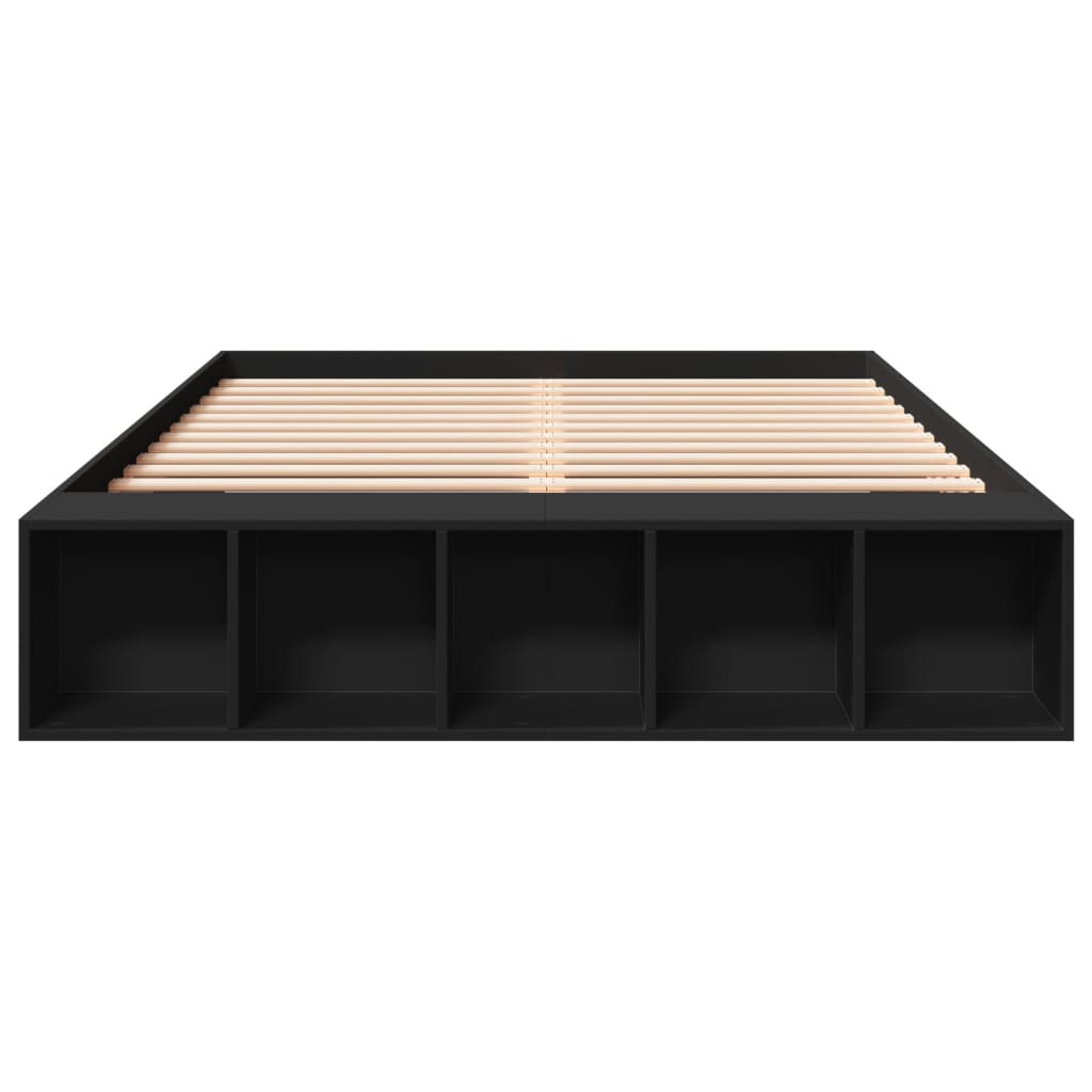Bed Frame without Mattress Black 150x200 cm King Size