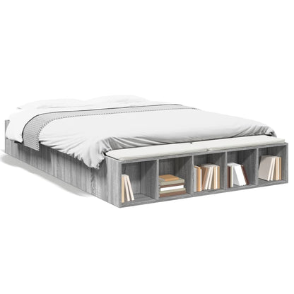 Bed Frame without Mattress Grey Sonoma 150x200 cm King Size