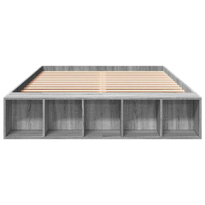 Bed Frame without Mattress Grey Sonoma 150x200 cm King Size