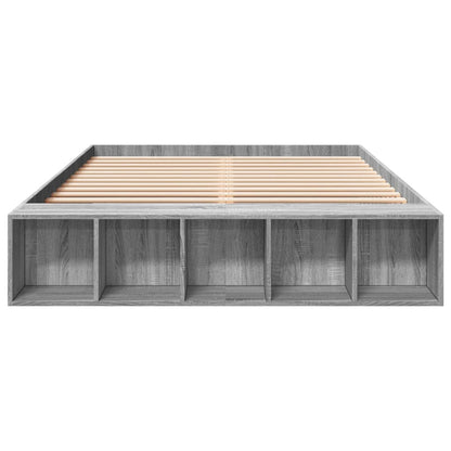 Bed Frame without Mattress Grey Sonoma 140x200 cm