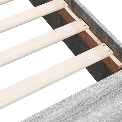 Bed Frame without Mattress Grey Sonoma 140x200 cm