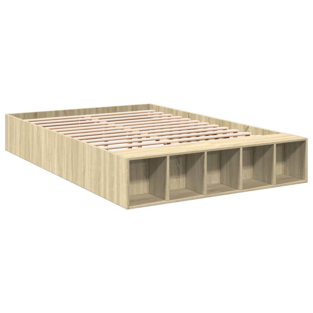 Bed Frame without Mattress Sonoma Oak 135x190 cm Double