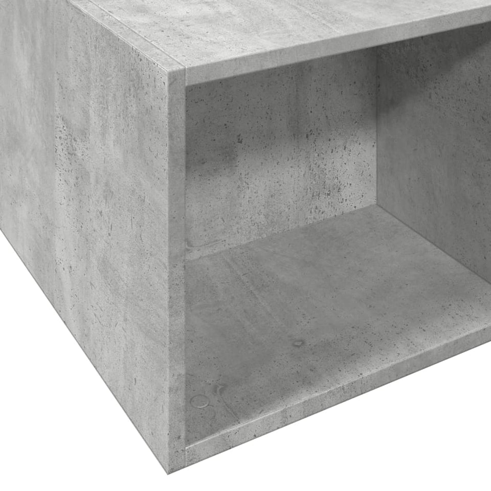 Bed Frame Concrete Grey 135x190 cm Double Engineered Wood