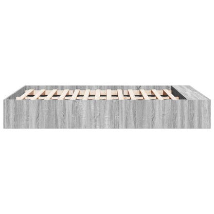 Bed Frame without Mattress Grey Sonoma 135x190 cm Double