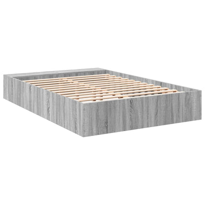 Bed Frame without Mattress Grey Sonoma 135x190 cm Double