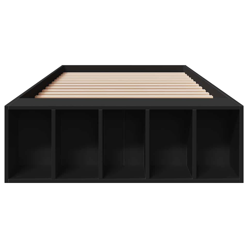 Bed Frame without Mattress Black 100x200 cm