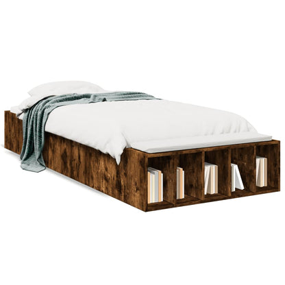 Bed Frame without Mattress Smoked Oak 100x200 cm