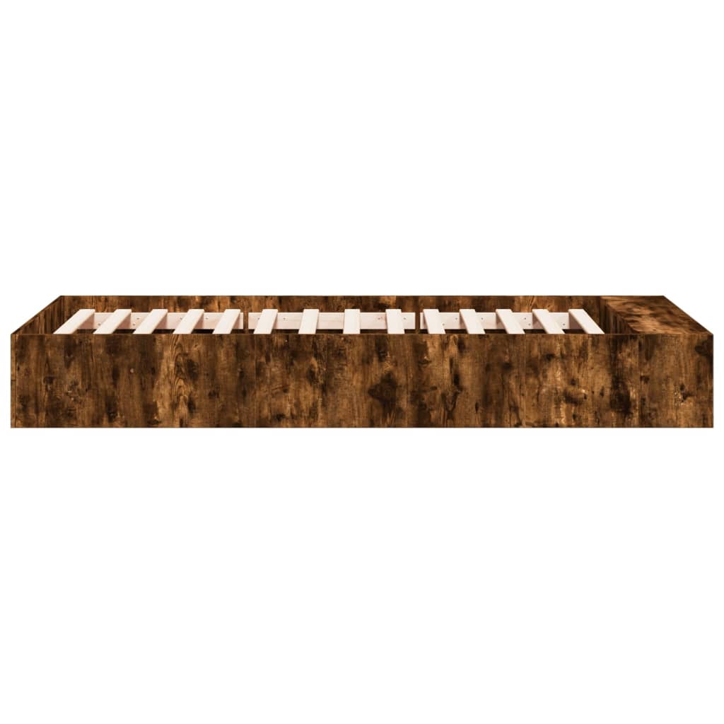 Bed Frame without Mattress Smoked Oak 100x200 cm