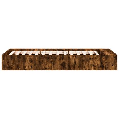 Bed Frame without Mattress Smoked Oak 100x200 cm