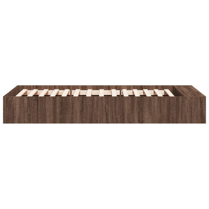 Bed Frame without Mattress Brown Oak 100x200 cm