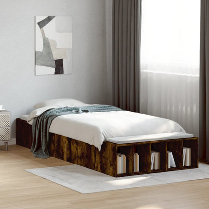Bed Frame without Mattress Smoked Oak 90x200 cm