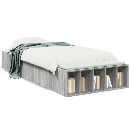 Bed Frame without Mattress Grey Sonoma 90x200 cm
