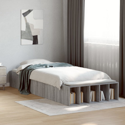 Bed Frame without Mattress Grey Sonoma 90x200 cm