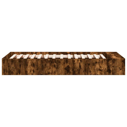 Bed Frame without Mattress Smoked Oak 90x190 cm Single