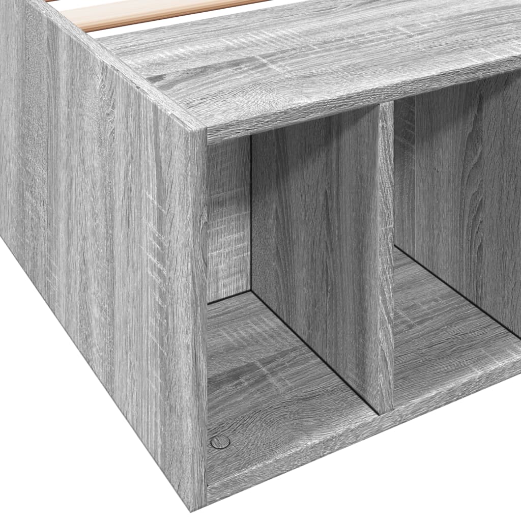 Bed Frame without Mattress Grey Sonoma 90x190 cm Single