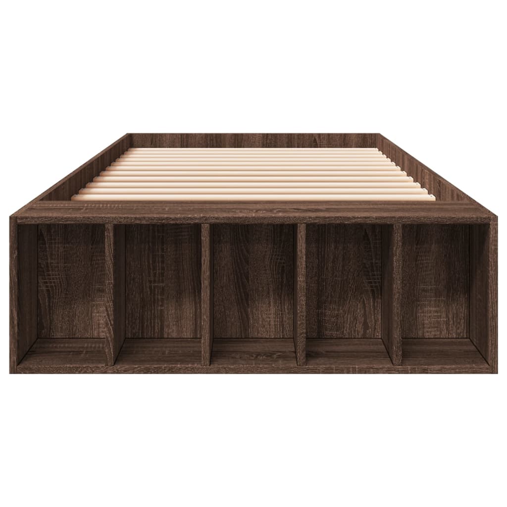Bed Frame without Mattress Brown Oak 90x190 cm Single
