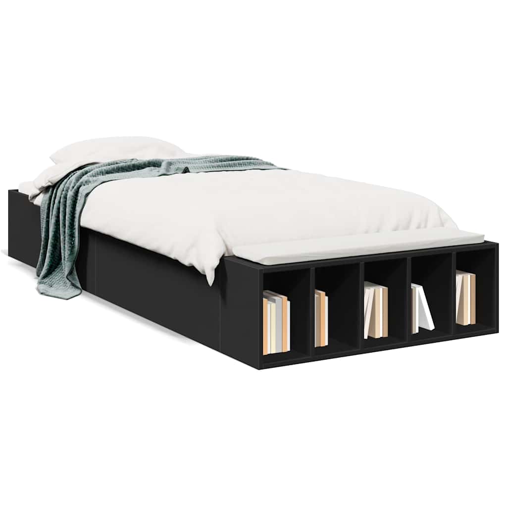 Bed Frame without Mattress Black 75x190 cm Small Single