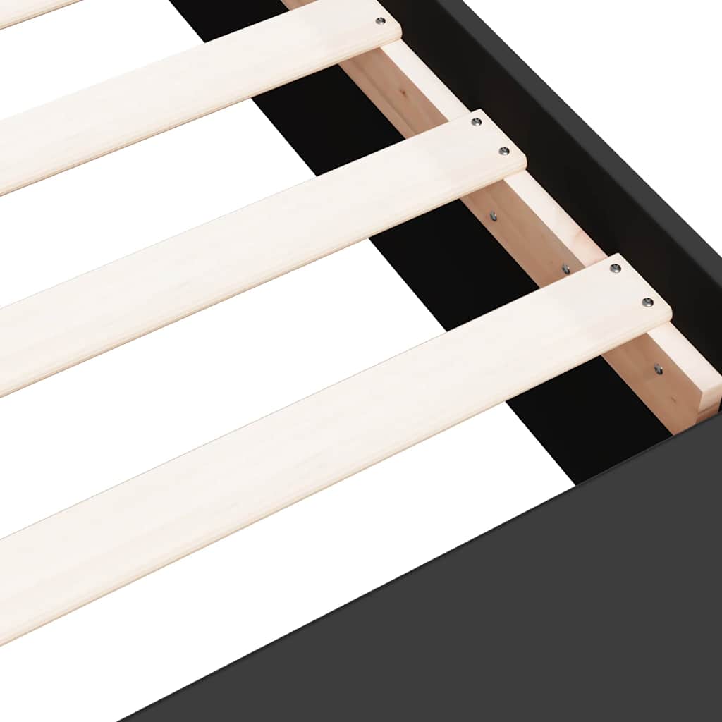 Bed Frame without Mattress Black 75x190 cm Small Single