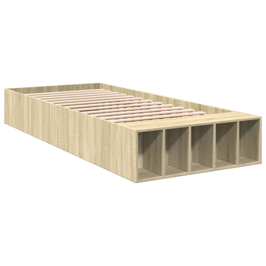 Bed Frame without Mattress Sonoma Oak 75x190 cm Small Single