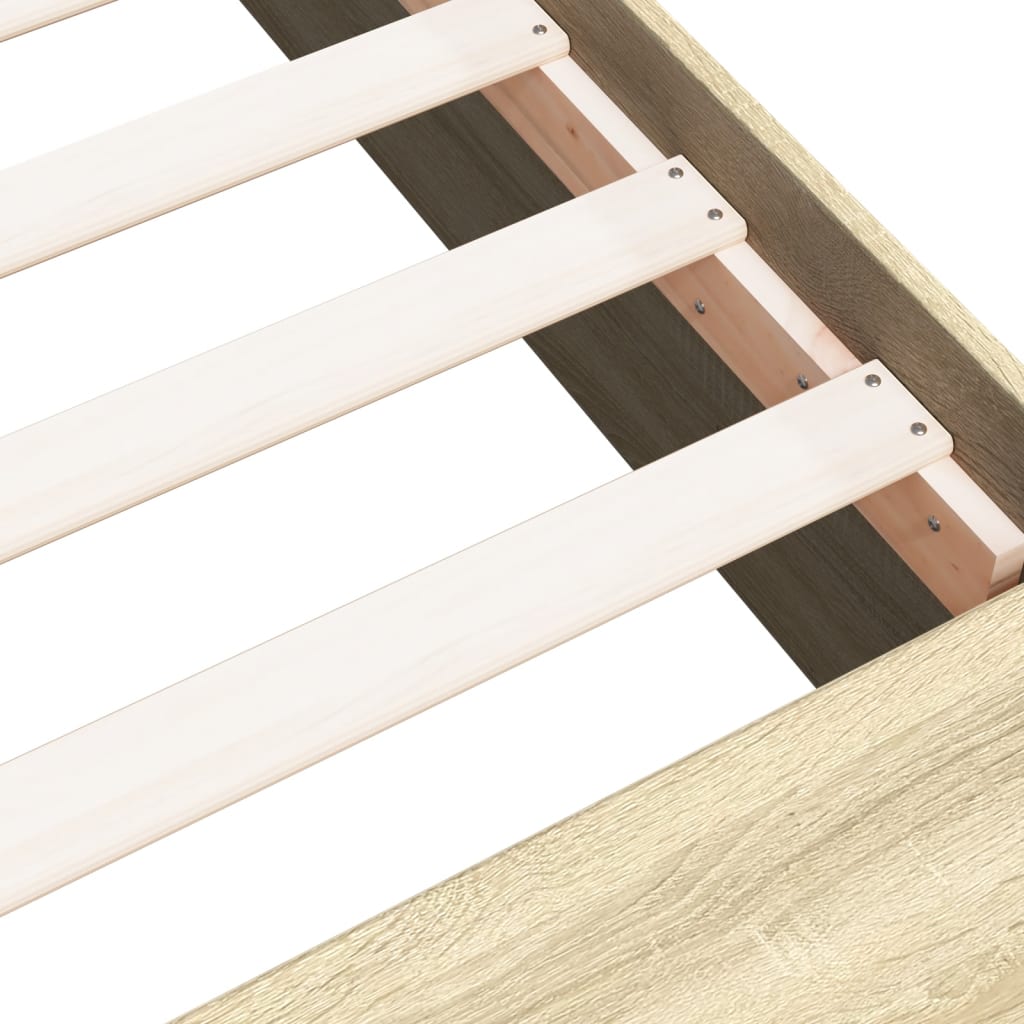 Bed Frame without Mattress Sonoma Oak 75x190 cm Small Single