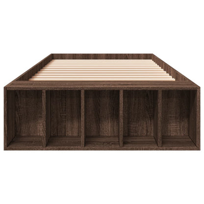 Bed Frame without Mattress Brown Oak 75x190 cm Small Single