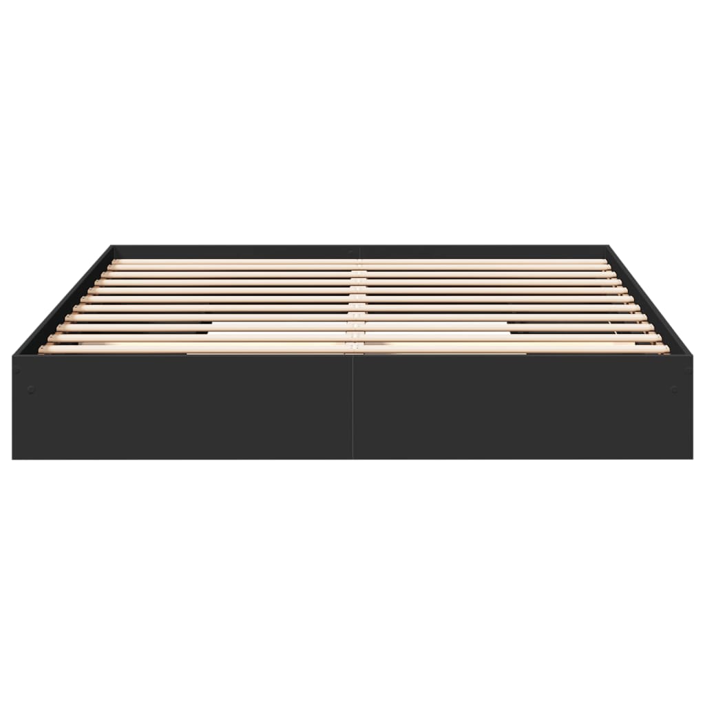 Bed Frame with Drawers without Mattress Black 200x200 cm