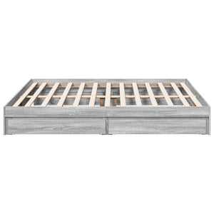 Bed Frame with Drawers Grey Sonoma 200x200 cm Engineered Wood