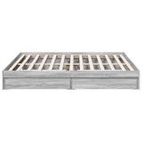 Bed Frame with Drawers Grey Sonoma 200x200 cm Engineered Wood