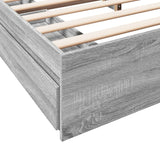 Bed Frame with Drawers Grey Sonoma 200x200 cm Engineered Wood