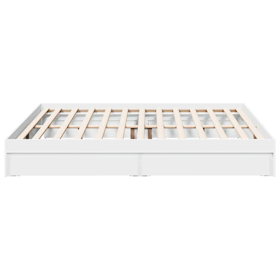 Bed Frame with Drawers without Mattress White 180x200 cm Super King