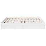 Bed Frame with Drawers without Mattress White 180x200 cm Super King