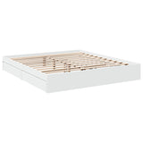 Bed Frame with Drawers without Mattress White 180x200 cm Super King