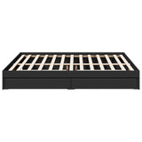 Bed Frame with Drawers without Mattress Black 180x200 cm Super King