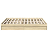 Bed Frame with Drawers without Mattress Sonoma Oak 180x200 cm Super King