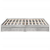 Bed Frame with Drawers without Mattress Concrete Grey 180x200 cm Super King