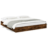 Bed Frame with Drawers without Mattress Smoked Oak 180x200 cm Super King