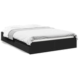 Bed Frame with Drawers without Mattress Black 160x200 cm