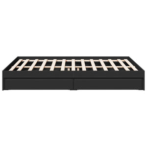 Bed Frame with Drawers without Mattress Black 160x200 cm