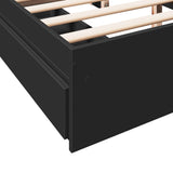 Bed Frame with Drawers without Mattress Black 160x200 cm