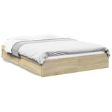 Bed Frame with Drawers without Mattress Sonoma Oak 160x200 cm